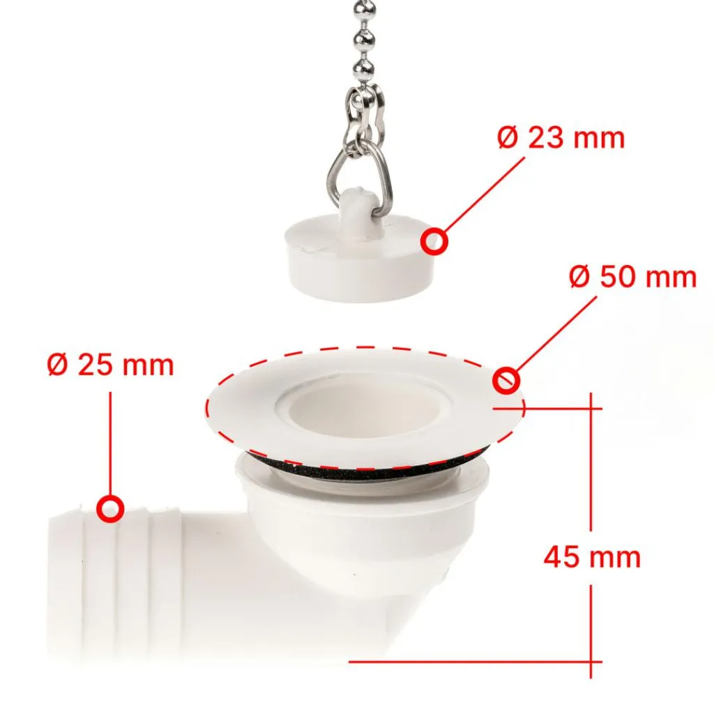 Tankdoorvoeren & Afvoerpluggen-Fawo haakse afvoerplug 25 mm wit