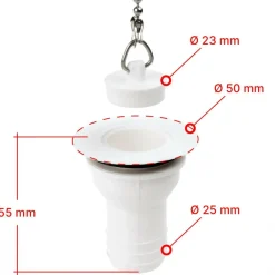 Fawo Rechte afvoerplug 25 mm wit< Tankdoorvoeren & Afvoerpluggen