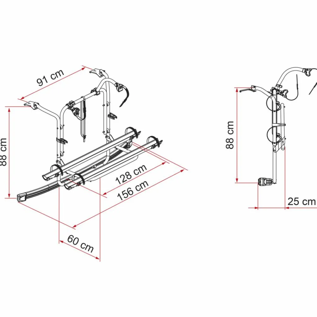 Fiamma Carry-Bike Ford Custom vanaf 2012 H1 fietsendrager deep black< Fietsendragers
