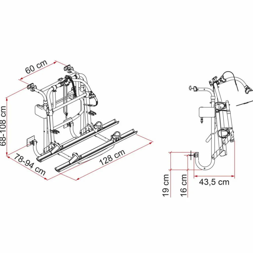 Fietsendragers-Fiamma Carry-Bike Lift 77 fietsendrager aluminium