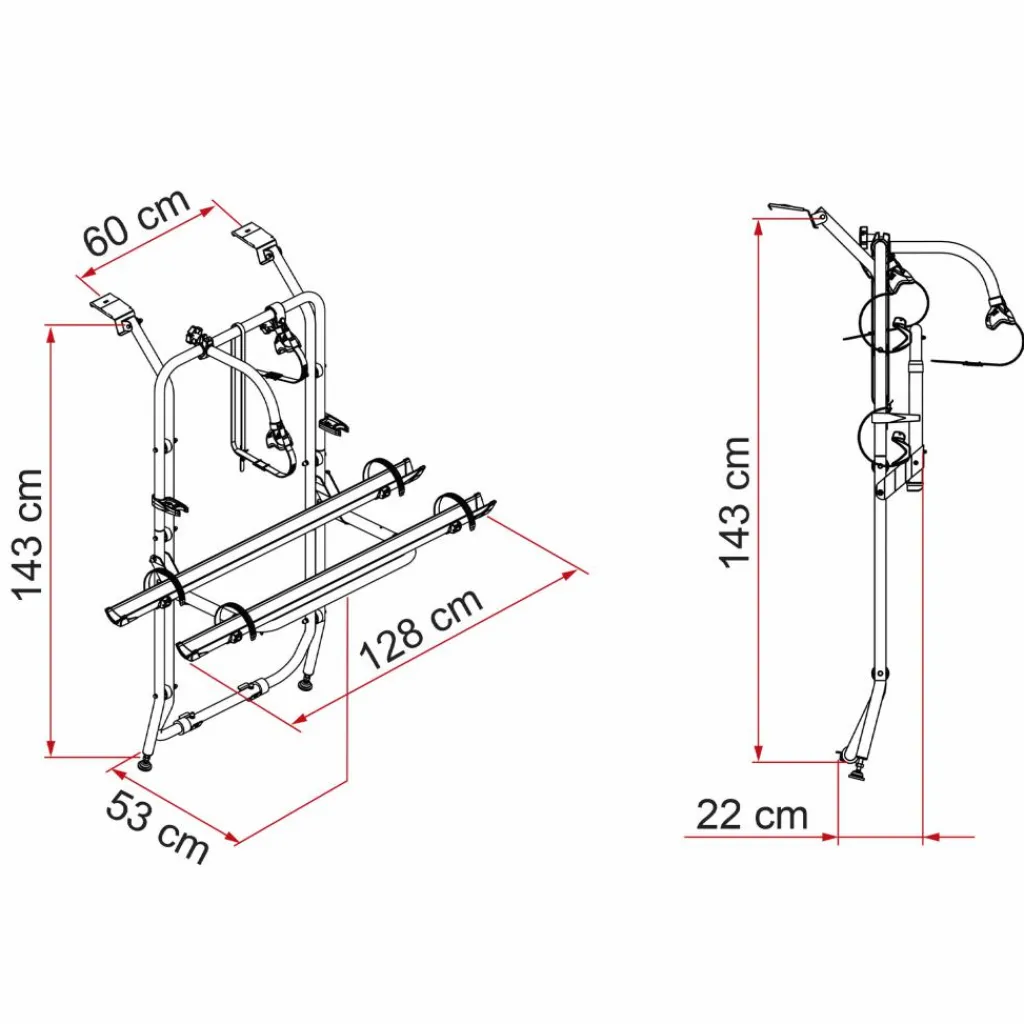 Fiamma Carry-Bike Vivaro Trafic Talento fietsendrager< Fietsendragers