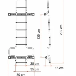 Ladders-Fiamma Deluxe DJ H3 ladder voor Ducato vanaf 2006  aluminium