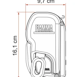 Cassetteluifels-Fiamma F45 L 500 cassetteluifel polar white - Royal Grey
