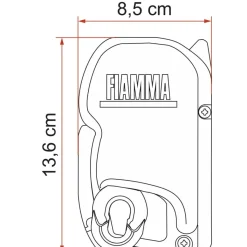 Cassetteluifels-Fiamma F45 S 375 cassetteluifel titanium - Royal Grey