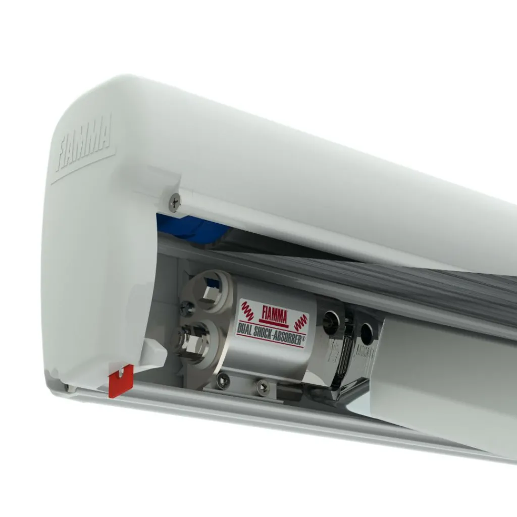 Fiamma F45 S 425 cassetteluifel polar white - Royal Grey< Cassetteluifels