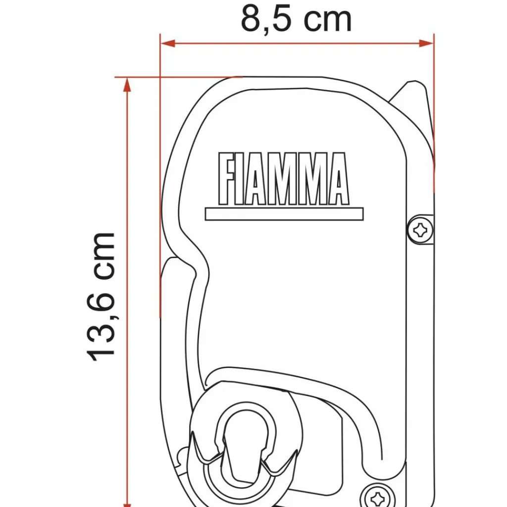 Fiamma F45 S 425 cassetteluifel polar white - Royal Grey< Cassetteluifels