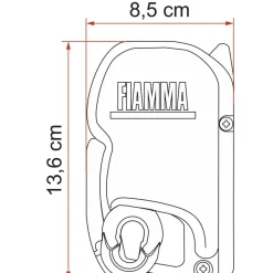 Fiamma F45 S 260 cassetteluifel polar white - Royal Grey< Cassetteluifels