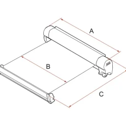 Fiamma F45 S 300 VW Multivan Transporter T5 T6 met C-rail cassetteluifel deep black - Royal grey< Cassetteluifels