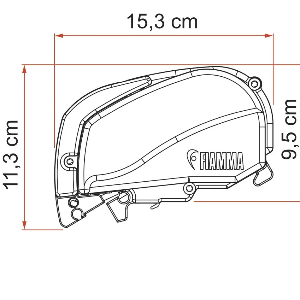 Cassetteluifels-Fiamma F80s 340 cassetteluifel polar white - Royal Grey V25