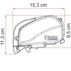 Cassetteluifels-Fiamma F80s 320 cassetteluifel polar white - Royal Grey  V25