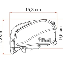 Fiamma F80s 450 cassetteluifel deep black - royal grey< Cassetteluifels