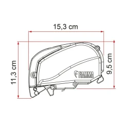 Fiamma F80s 425 cassetteluifel deep black - Royal Grey V25< Cassetteluifels