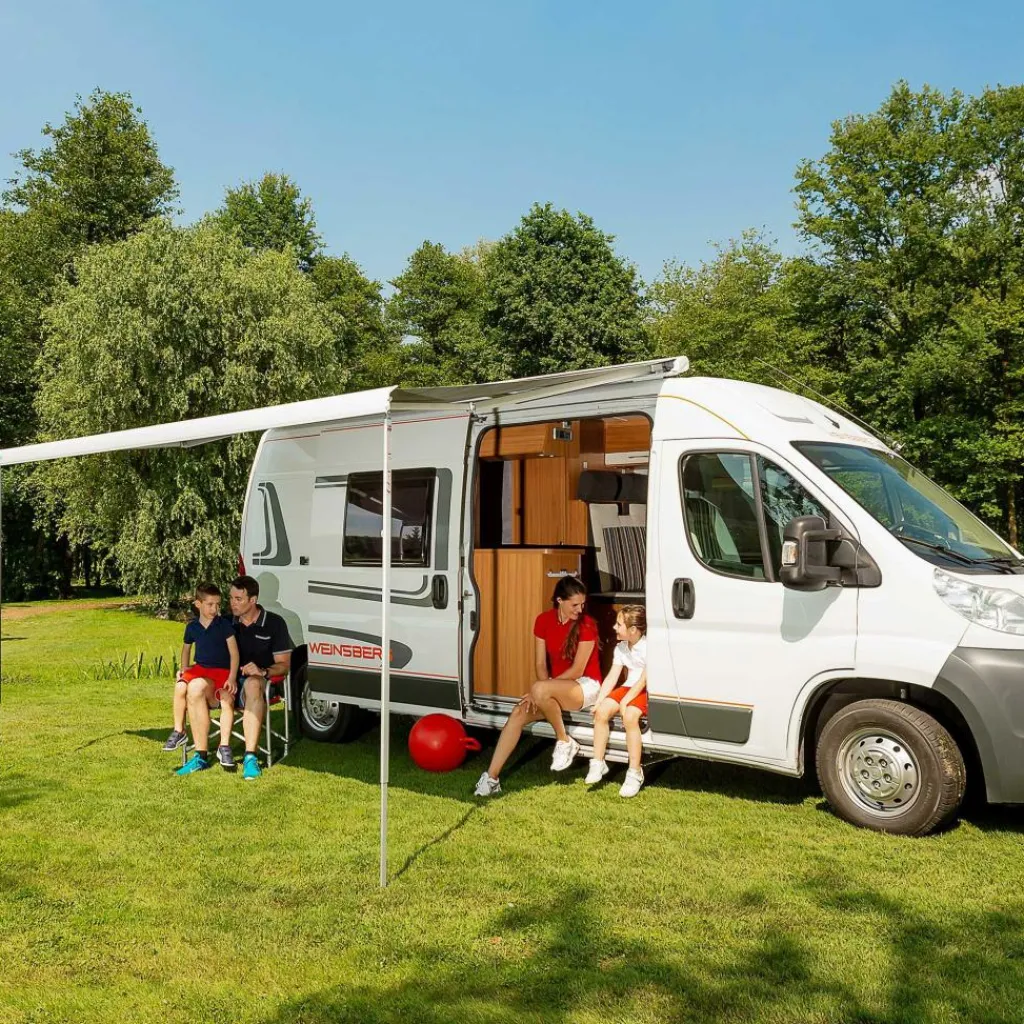 Fiamma F80s 400 cassetteluifel polar white - royal grey< Cassetteluifels