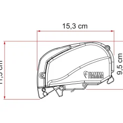 Fiamma F80s 400 cassetteluifel polar white - royal grey< Cassetteluifels