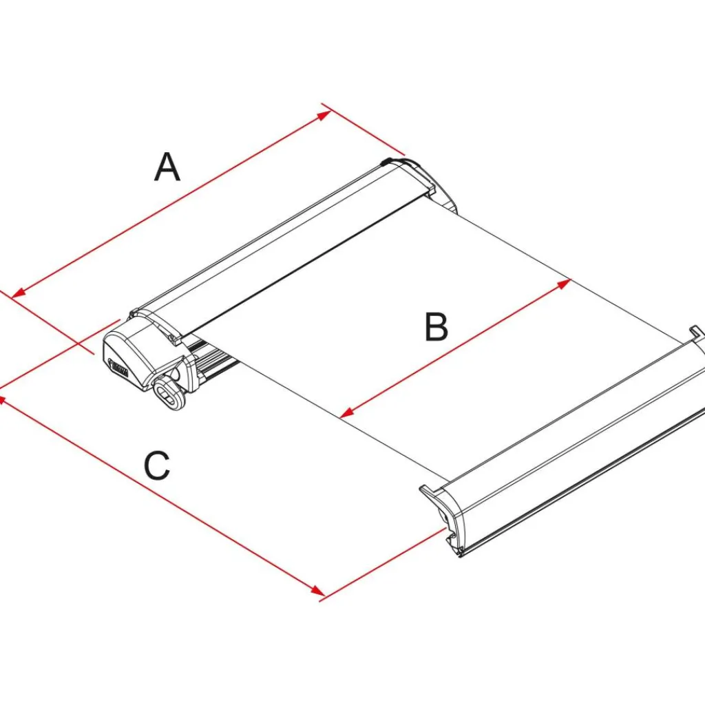 Fiamma F80s 400 cassetteluifel polar white - royal grey< Cassetteluifels