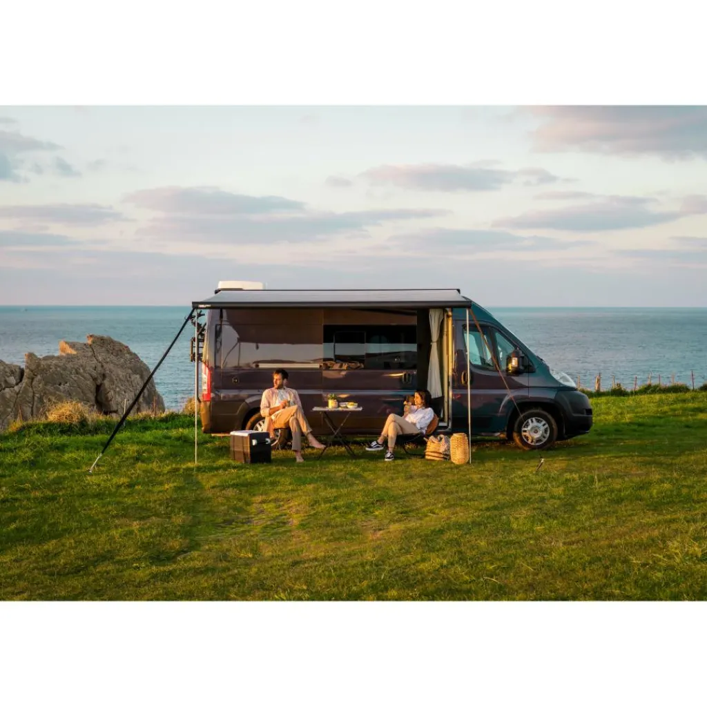 Fiamma F80s 370 cassetteluifel deep black - Royal Grey V25< Cassetteluifels