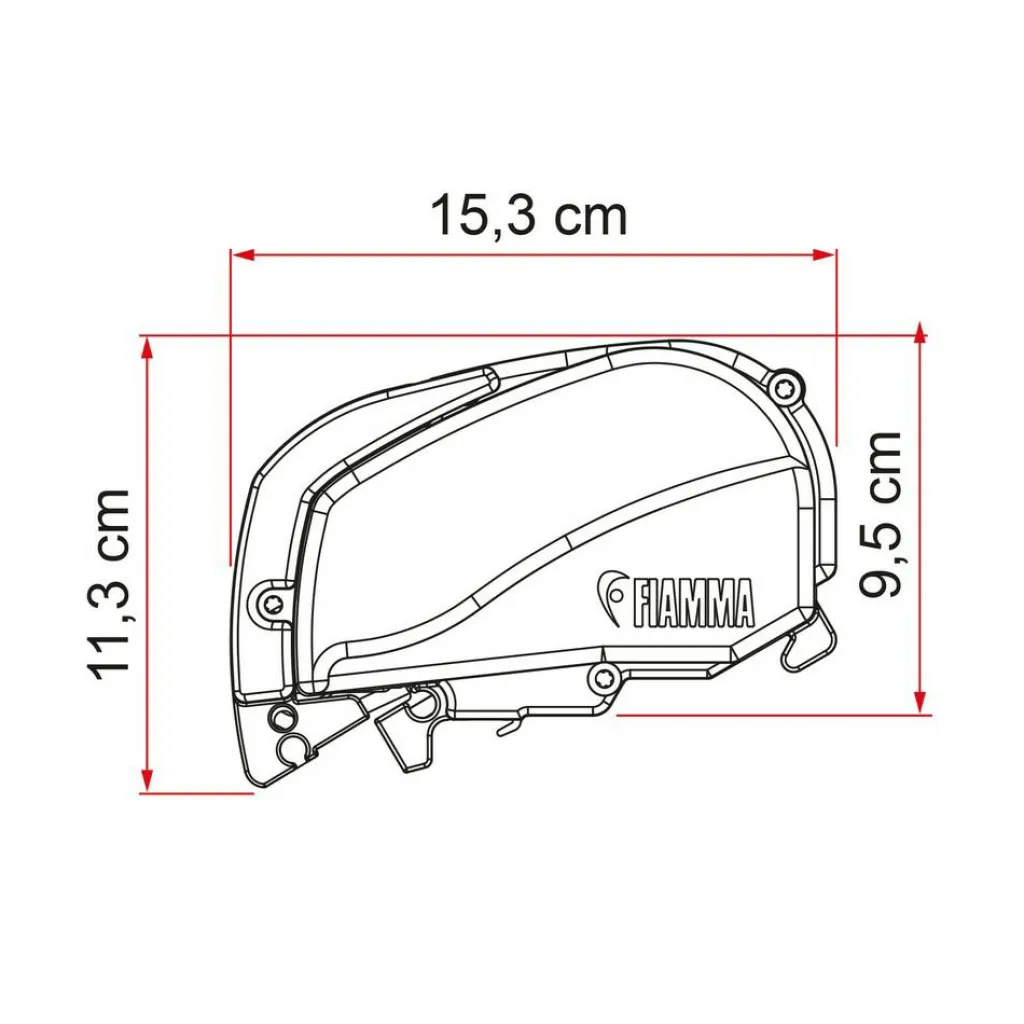 Cassetteluifels-Fiamma F80s 340 cassetteluifel deep black - Royal Grey V25