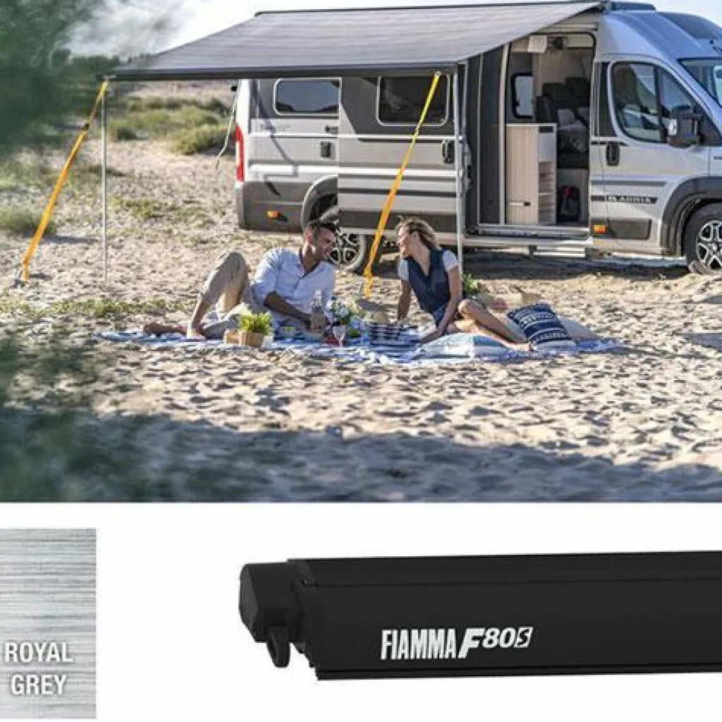 Fiamma F80s Ducato 370 cassetteluifel deep black - royal grey< Cassetteluifels