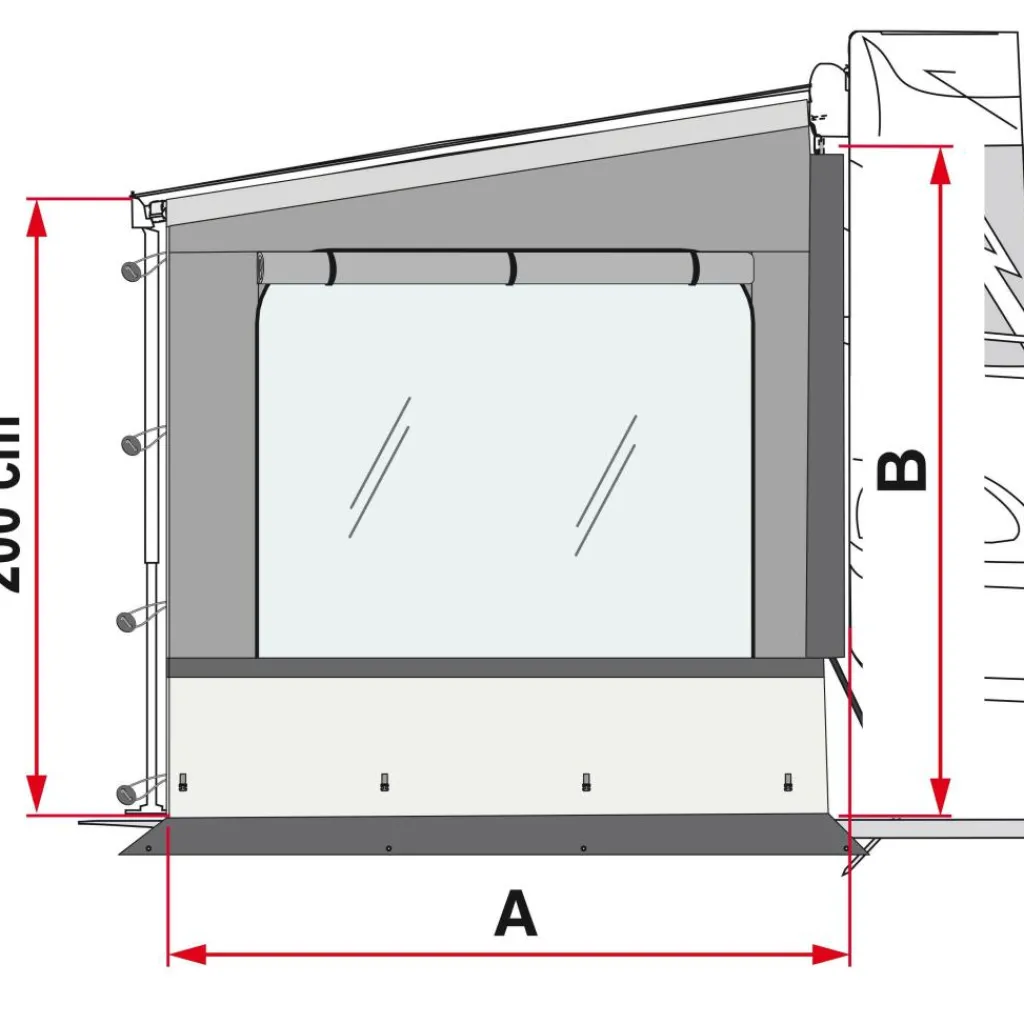 Zijwanden-Fiamma Side W Pro Shade F45 F65 F80 zijwand links