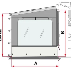 Fiamma Side W Pro Shade F45 F65 F80 zijwand rechts< Zijwanden