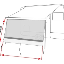 Fiamma Sun View XL 100 voorwand schaduwdoek 100 x 190 cm< Voorwanden