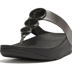 Fitflop Halo Bead-Circle Metallic Toe-Post slippers dames  pewter black< Slippers