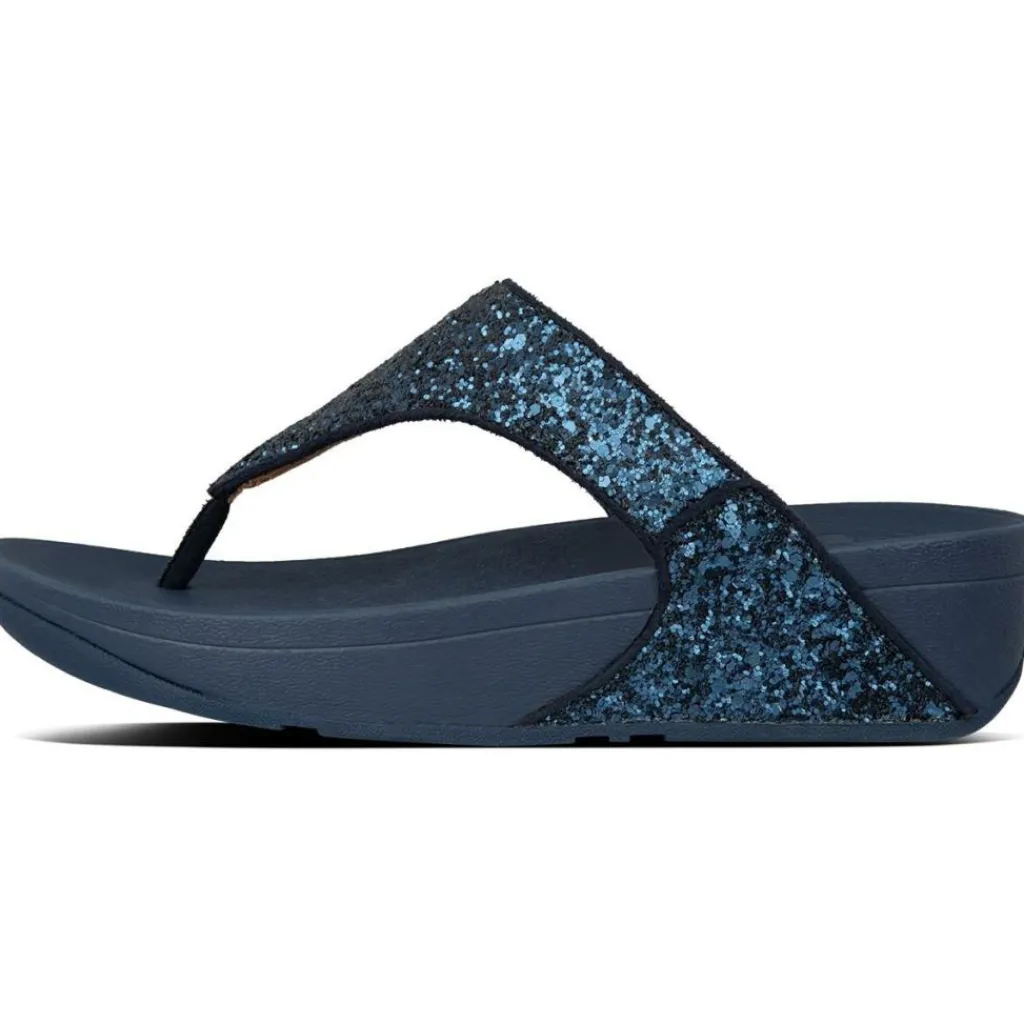 Slippers-Fitflop Lulu Glitter Toe-Thongs slippers dames midnight navy