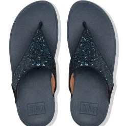 Slippers-Fitflop Lulu Glitter Toe-Thongs slippers dames midnight navy