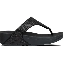 FitFlop Lulu Glitter Toe-Thongs slippers dames black< Slippers