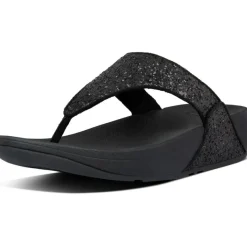 FitFlop Lulu Glitter Toe-Thongs slippers dames black< Slippers