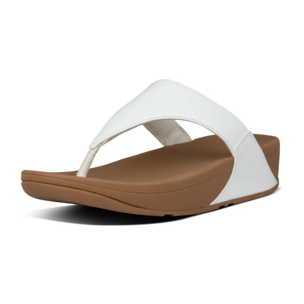 FitFlop Lulu Leather Toe-post slippers dames white< Slippers