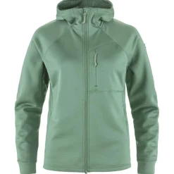 Fleece Vest-Fjällräven Abisko Grid Hoodie fleece vest dames patina green