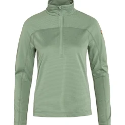 Outdoor Shirt-Fjällräven Abisko Lite Fleece Half Zip shirt dames misty green