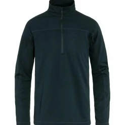 Outdoor Shirt-Fjällräven Abisko Lite Fleece Half Zip shirt heren dark navy