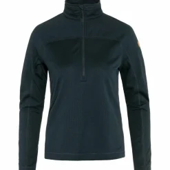 Outdoor Shirt-Fjällräven Abisko Lite Fleece Half Zip shirt dames dark navy
