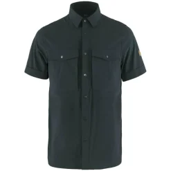 Fjällräven Abisko Trekking SS overhemd heren dark navy< Outdoor Shirt