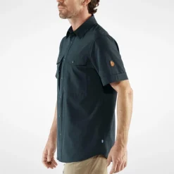 Fjällräven Abisko Trekking SS overhemd heren dark navy< Outdoor Shirt