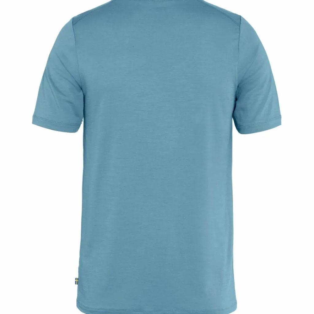Outdoor Shirt-Fjällräven Abisko Wool Logo shirt heren dawn blue