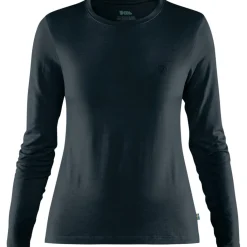 Fjällräven Abisko Wool LS shirt dames dark navy< Outdoor Shirt