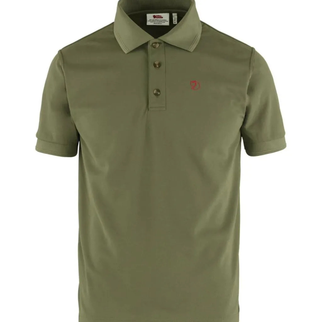 Outdoor Shirt-Fjällräven Crowley Piqué polo heren light olive