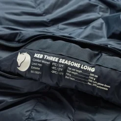 Fjällräven Keb Three Seasons Long mummy slaapzak navy< Slaapzakken