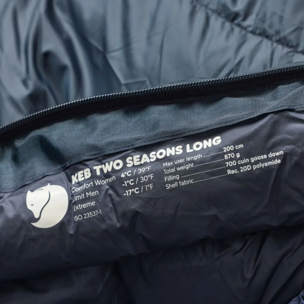 Fjällräven Keb Two Seasons Long mummy slaapzak navy< Slaapzakken