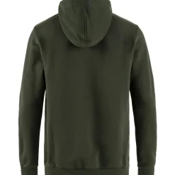 Outdoor Trui-Fjällräven Logo hoodie heren deep forest