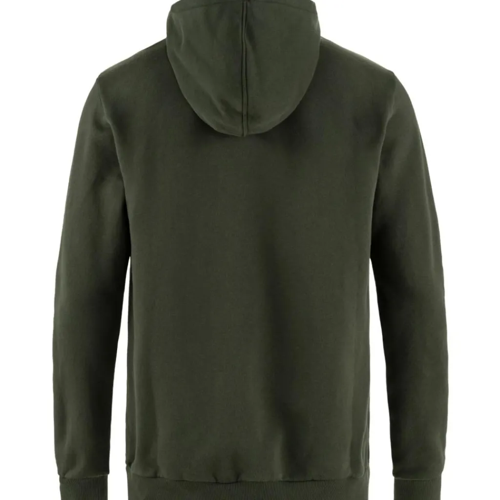 Outdoor Trui-Fjällräven Logo hoodie heren deep forest