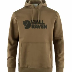 Fjällräven Logo hoodie heren wood brown< Outdoor Trui