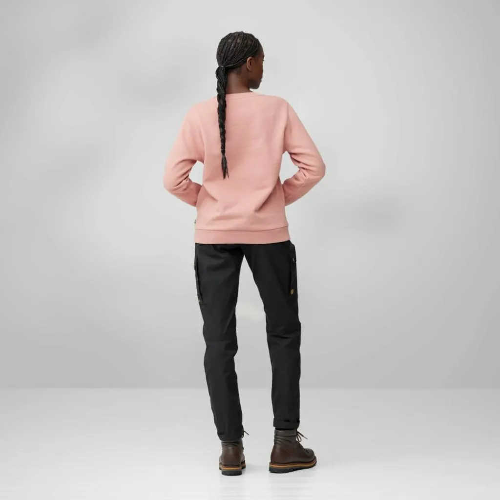 Fjällräven Logo sweater dames dusty rose port< Outdoor Trui