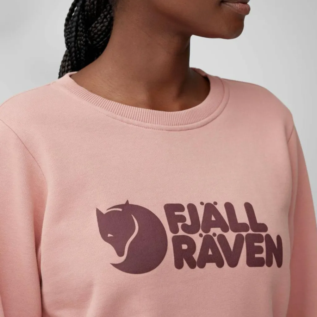 Fjällräven Logo sweater dames dusty rose port< Outdoor Trui