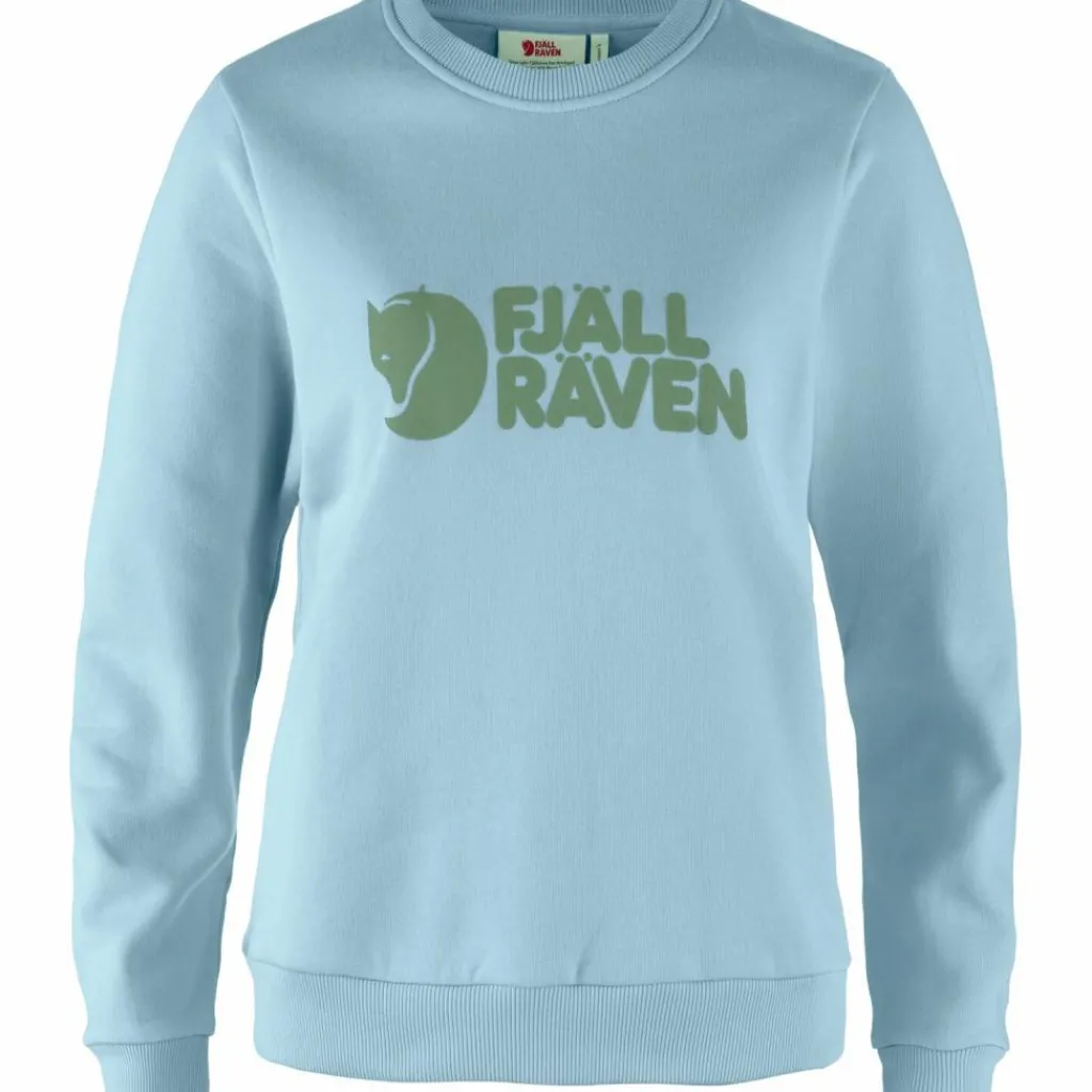 Fjällräven Logo sweater dames breeze blue patina green< Outdoor Trui