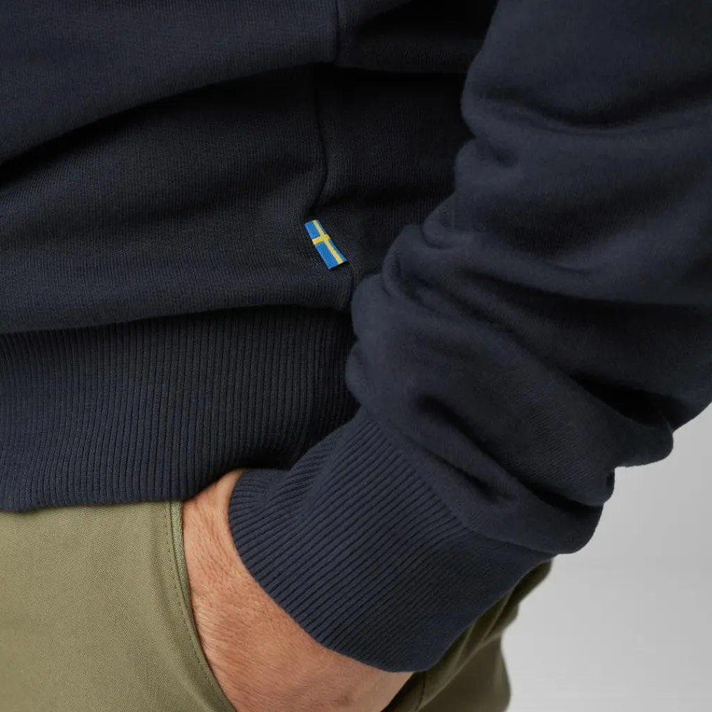 Outdoor Trui-Fjällräven Logo sweater heren dark navy