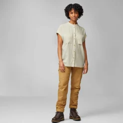Outdoor Shirt-Fjällräven Ovik Hemp SS blouse dames chalk white